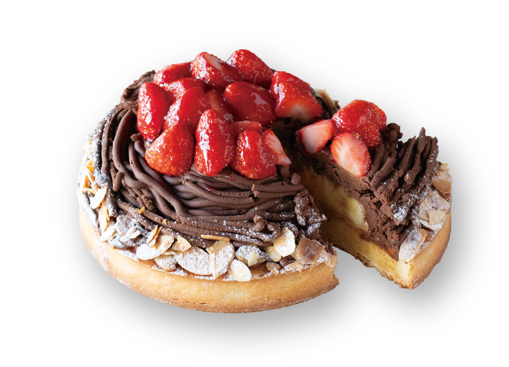 イチゴとバナナの生チョコタルト